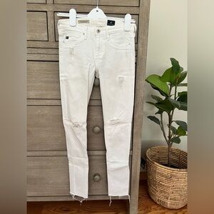 AG Adriano Goldschmied Super Skinny Ankle Distressed Legging Jeans